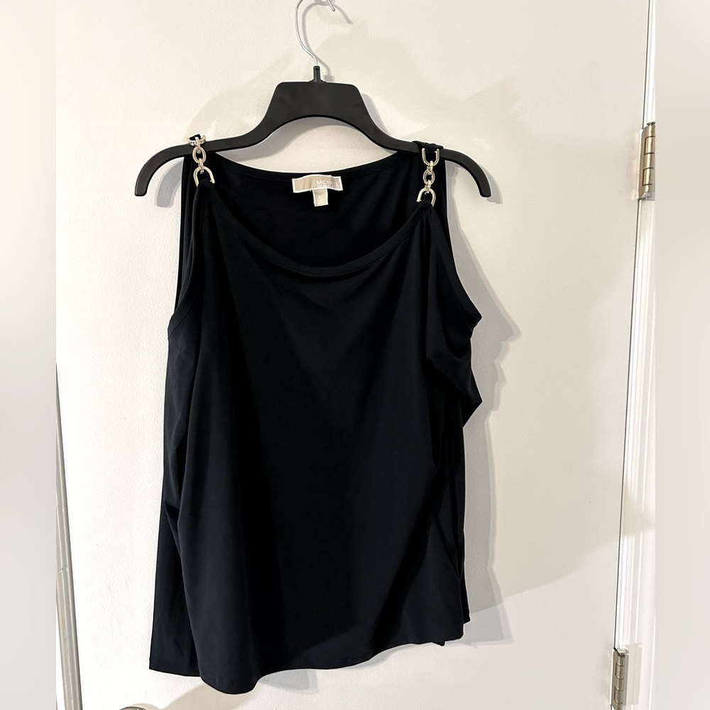 Michael Kors Navy Sleeveless Top w/chain Straps.